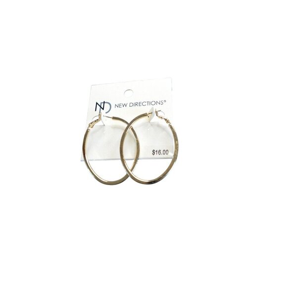 New Directions Gold-Tone Hoop Earrings - Picture 3 of 4